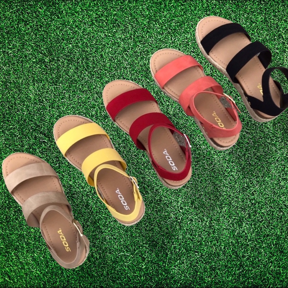 NEW! Soda Bryce Black Flatform Espadrille Sandal - Picture 5 of 11